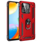 Microsonic Xiaomi Poco C40 Military Ring Holder Kırmızı Kılıf