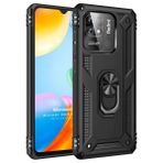 Microsonic Xiaomi Poco C40 Military Ring Holder Siyah Kılıf