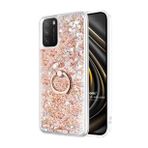 Microsonic Xiaomi Poco M3 Glitter Liquid Holder Gold Kılıf