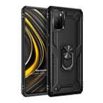 Microsonic Xiaomi Poco M3 Military Ring Holder Siyah Kılıf