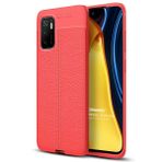 Microsonic Xiaomi Poco M3 Pro Deri Dokulu Silikon Kırmızı Kılıf