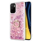 Microsonic Xiaomi Poco M3 Pro Glitter Liquid Holder Pembe Kılıf