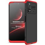 Microsonic Xiaomi Poco M4 Pro 4G Double Dip 360 Protective Siyah Kırmızı Kılıf