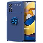 Microsonic Xiaomi Poco M4 Pro 4G için Kılıf Kickstand Ring Holder Lacivert [Poco M4 Pro 4G ile Uyumlu Kılıf - Lacivert]