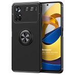 Microsonic Xiaomi Poco M4 Pro 4G için Kılıf Kickstand Ring Holder Siyah [Poco M4 Pro 4G ile Uyumlu Kılıf - Siyah]