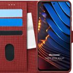 Microsonic Xiaomi Poco X3 GT Fabric Book Wallet Kırmızı Kılıf