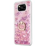 Microsonic Xiaomi Poco X3 Pro Glitter Liquid Holder Pembe Cep Telefonu Kılıfı