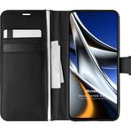 Microsonic Xiaomi Poco X4 Pro 5G Delux Leather Wallet Siyah Cep Telefonu Kılıfı