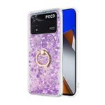 Microsonic Xiaomi Poco X4 Pro 5G Glitter Liquid Holder Mor Cep Telefonu Kılıfı