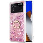Microsonic Xiaomi Poco X4 Pro 5G Glitter Liquid Holder Pembe Kılıf
