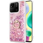 Microsonic Xiaomi Redmi 10A Glitter Liquid Holder Pembe Kılıf