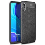 Microsonic Xiaomi Redmi 9A Deri Dokulu Silikon Siyah Kılıf