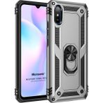 Microsonic Xiaomi Redmi 9A Military Ring Holder Gümüş Kılıf