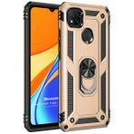 Microsonic Xiaomi Redmi 9C Military Ring Holder Gold Kılıf