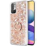 Microsonic Xiaomi Redmi Note 10 5G Glitter Liquid Holder Gold Cep Telefonu Kılıfı