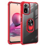 Microsonic Xiaomi Redmi Note 10 Grande Clear Ring Holder Kırmızı Kılıf