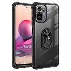 Microsonic Xiaomi Redmi Note 10 Grande Clear Ring Holder Siyah Kılıf