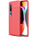 Microsonic Xiaomi Redmi Note 10 Pro Deri Dokulu Silikon Kırmızı Cep Telefonu Kılıfı