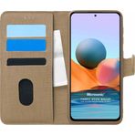 Microsonic Xiaomi Redmi Note 10 Pro Max Fabric Book Wallet Gold Cep Telefonu Kılıfı