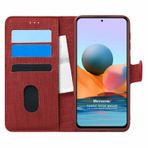 Microsonic Xiaomi Redmi Note 10 Pro Max Fabric Book Wallet Kırmızı Cep Telefonu Kılıfı