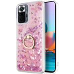 Microsonic Xiaomi Redmi Note 10 Pro Max Glitter Liquid Holder Pembe Cep Telefonu Kılıfı