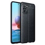 Microsonic Xiaomi Redmi Note 10S Deri Dokulu Silikon Siyah Kılıf