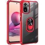 Microsonic Xiaomi Redmi Note 10S Grande Clear Ring Holder Kırmızı Kılıf
