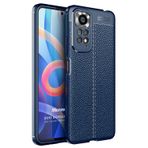 Microsonic Xiaomi Redmi Note 11 Deri Dokulu Silikon Lacivert Cep Telefonu Kılıfı