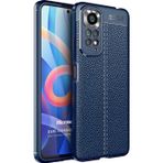 Microsonic Xiaomi Redmi Note 11S Deri Dokulu Silikon Lacivert Cep Telefonu Kılıfı