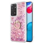 Microsonic Xiaomi Redmi Note 11S Glitter Liquid Holder Pembe Cep Telefonu Kılıfı