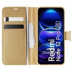 Microsonic Xiaomi Redmi Note 12 Pro 5G için Kılıf Delux Leather Wallet Gold [Redmi Note 12 Pro ile Uyumlu Kılıf - Gold]