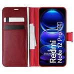 Microsonic Xiaomi Redmi Note 12 Pro 5G için Kılıf Delux Leather Wallet Kırmızı [Redmi Note 12 Pro ile Uyumlu Kılıf - Kırmızı]