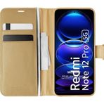 Microsonic Xiaomi Redmi Note 12 Pro 5G Kılıf Delux Leather Wallet Gold