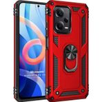Microsonic Xiaomi Redmi Note 12 Pro Military Ring Holder Kırmızı Cep Telefonu Kılıfı