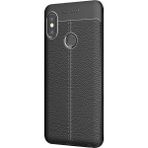 Microsonic Xiaomi Redmi Note 5 Pro Deri Dokulu Silikon Siyah Kılıf