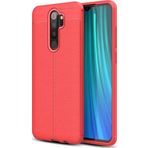Microsonic Xiaomi Redmi Note 8 Pro Deri Dokulu Silikon Kırmızı Cep Telefonu Kılıfı