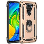 Microsonic Xiaomi Redmi Note 9 Military Ring Holder Gold Cep Telefonu Kılıfı