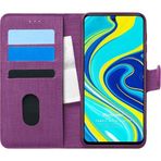 Microsonic Xiaomi Redmi Note 9 Pro Fabric Book Wallet Mor Cep Telefonu Kılıfı