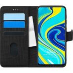 Microsonic Xiaomi Redmi Note 9 Pro Fabric Book Wallet Siyah Cep Telefonu Kılıfı