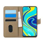 Microsonic Xiaomi Redmi Note 9 Pro Gold Fabric Book Wallet Cep Telefon Kılıfı
