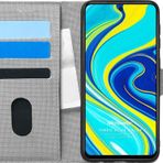 Microsonic Xiaomi Redmi Note 9S Fabric Book Wallet Gri Cep Telefonu Kılıfı