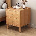 Mid Century Modern Uzun Komodin Vintage Komodin Saklama Çekmeceli ve Açık Ahşap Raflı Şık Gece Standı Yatak Odası Yurt ve Oturma Odası için 50 cm