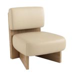 Mid Century Modern Vurgu Sandalyesi Bej Tekli Koltuk Kollu Şık Okuma Sandalyesi Yatak Odası ve Oturma Odası için Rahat Salon Sandalyesi Retro Tasarım