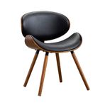 Mid Century Modern Yemek Sandalyesi Suni Deri Döşemeli Masif Ahşap Sandalye Ofis Yemek Odası Mutfak Vintage Tasarım Saf Ceviz Kaplama 1 Paket Gri Renk