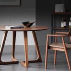 Mid Century Modern Yuvarlak Yemek Masası 2-4 Masif Ahşap Çiftlik Evi Mutfak Masası Boş Zaman Sehpası 90 cm Ebat Şık Yemek Odası Mobilyaları Renk A