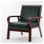 Mid Century Retro Yeşil Salon Sandalyesi Rahat Döşemeli Vurgu Koltuk Yatak Odası Oturma Odası Resepsiyon ve Yurt için Şık Tekli Okuma Koltuğu