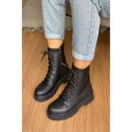 Mida Shoes 203 Siyah Deri Kadın Bot