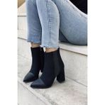 Mida Shoes 527 Siyah Süet Fermuarlı Kadın Bot