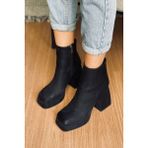 Mida Shoes Bella Siyah Süet Fermuarlı Kadın Bot