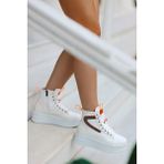 Mida Shoes Erbpone Beyaz Turuncu Deri lı Kadın Spor Bot